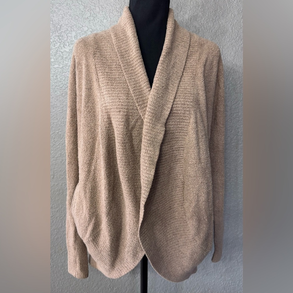Barefoot Dreams Womens Sz S Bamboo Chic Lite Tan Open Front Soft Cardigan Duster - Picture 3 of 4